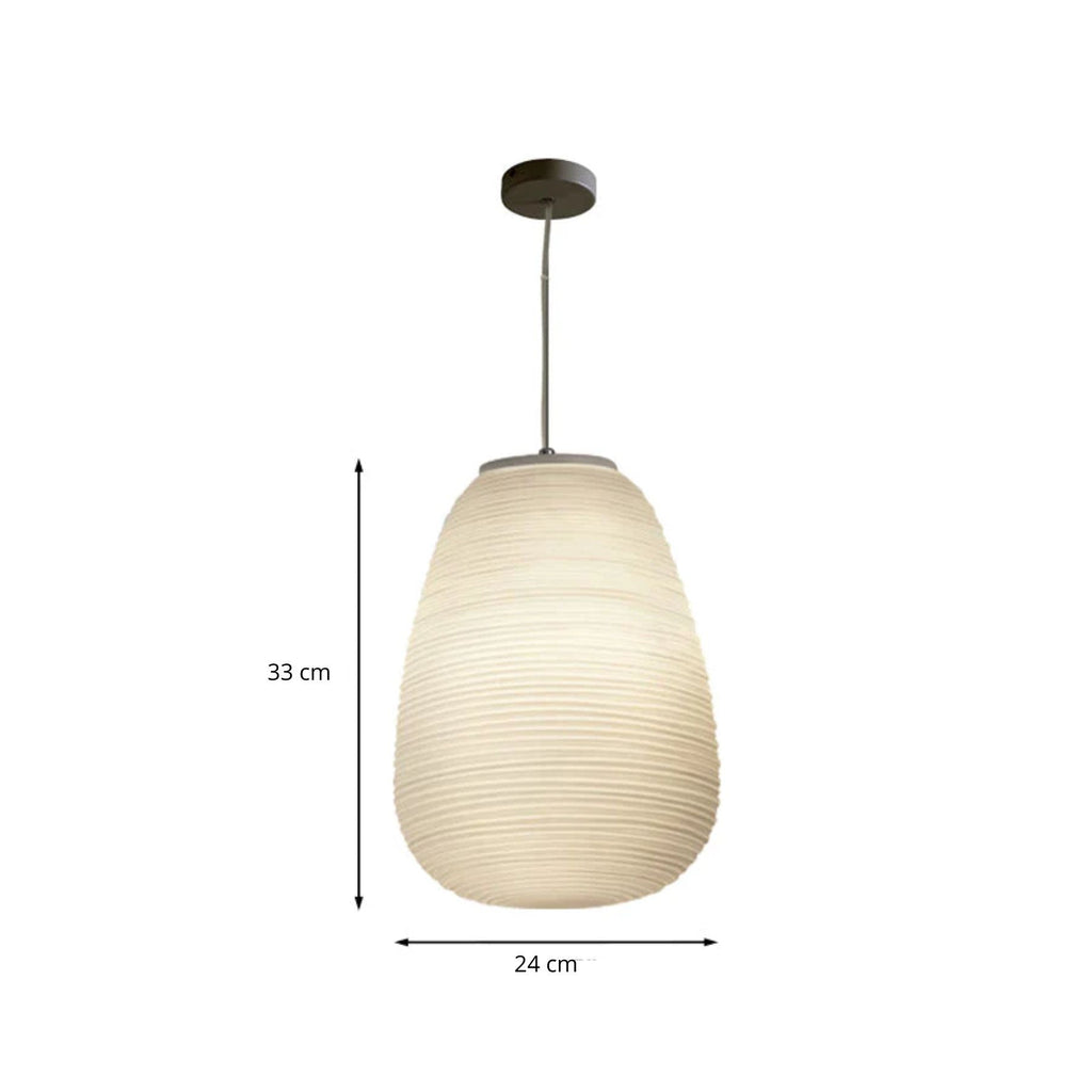 Bento Hanglamp | Geribbeld Glas, E27 Fitting