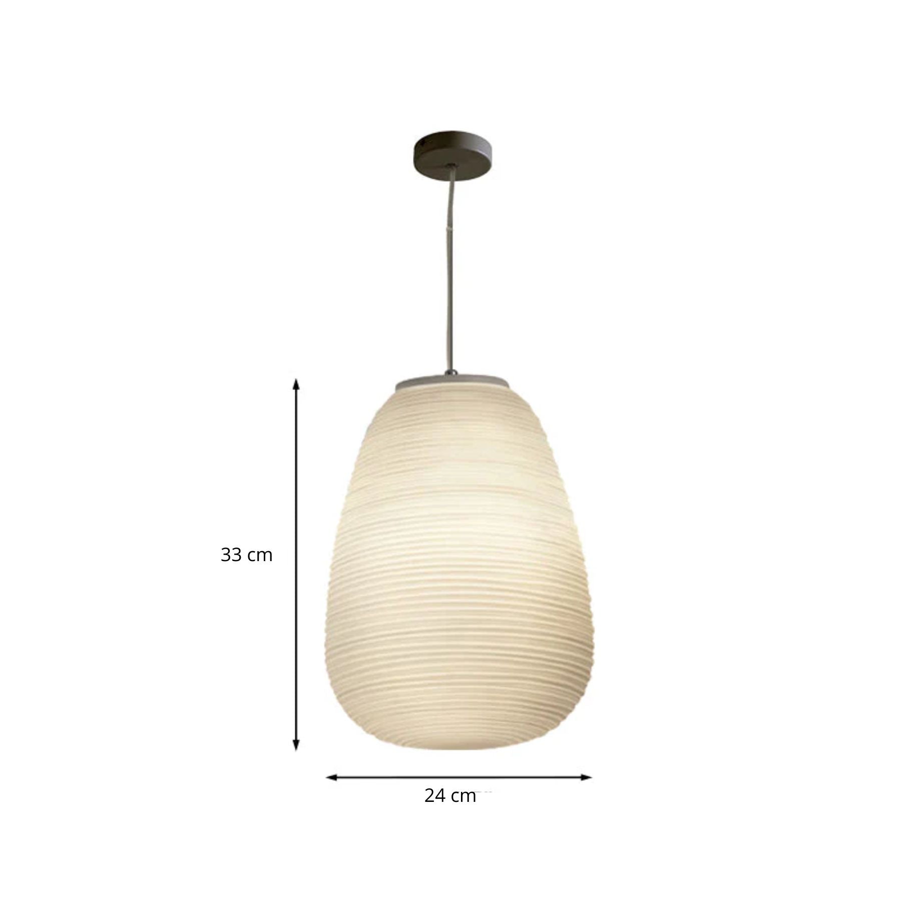 Bento Hanglamp | Geribbeld Glas, E27 Fitting