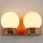 Nordic Modern Solid Wood Half-Ball Wall Sconce Lamp