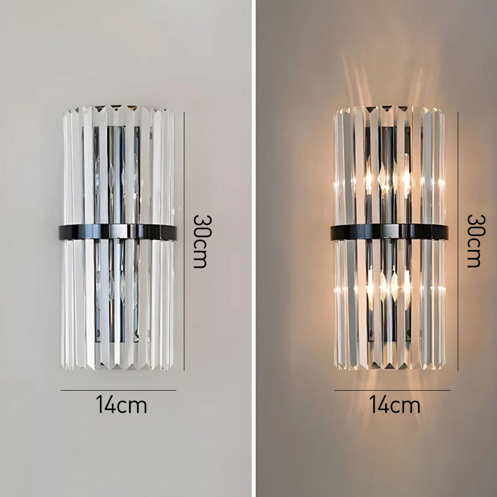 Bela Crystal Wall Light | Modern Stainless Steel Sconce