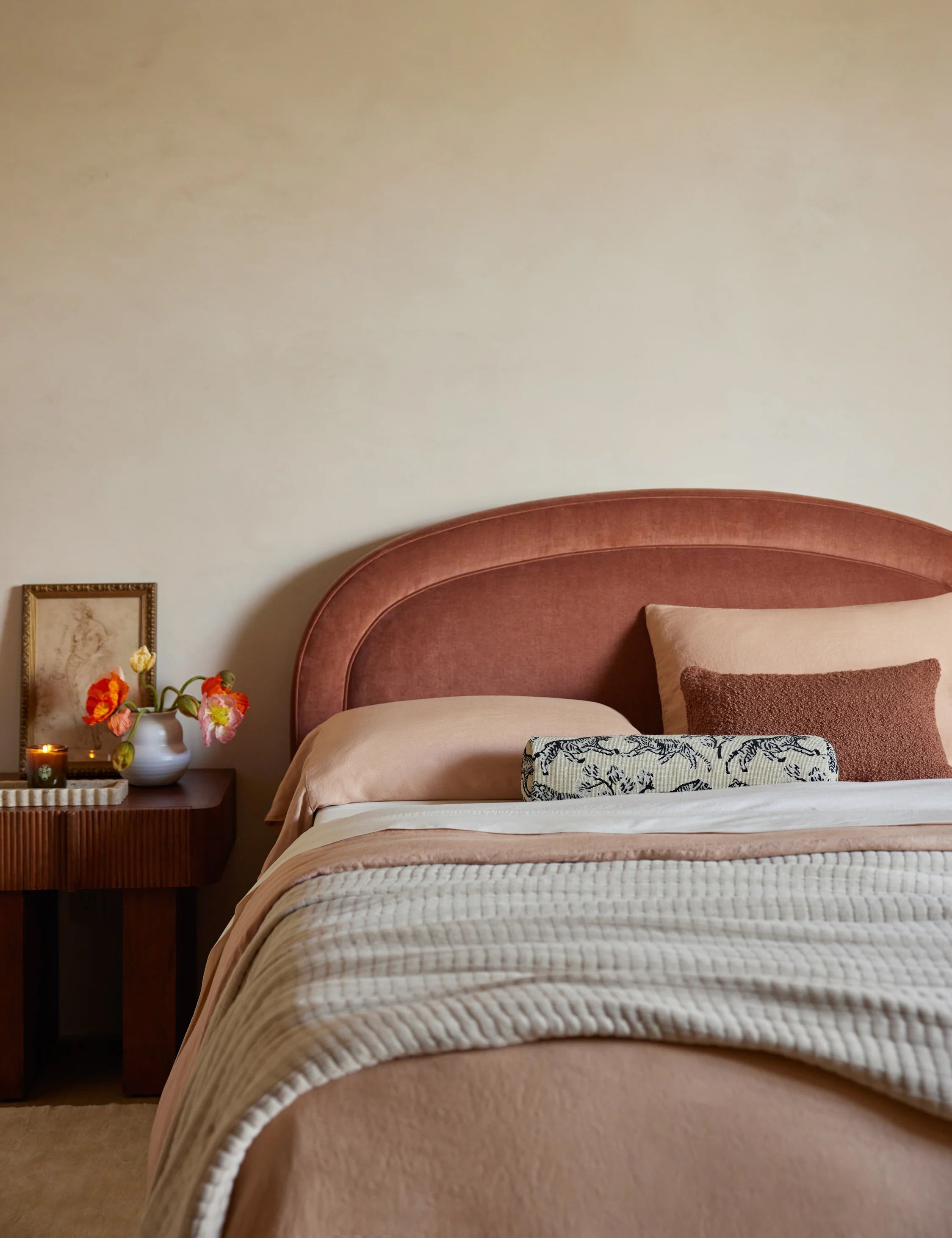Nexus Platform Bed | Arched Headboard, Bespoke Upholstery