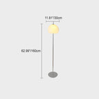 Modern Retro Mushroom Glass 2-Light Floor Lamp for Living Room