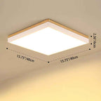 Contemporary Minimalist Solid Wood and Acrylic Square LED Flush Mount Ceiling Light for Living Room