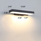 Contemporary Minimalist Rectangular Flat LED Outdoor Wall Sconce with Sensor - Waterproof