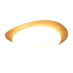 Nordic Style Iron Wood Grain Pebble LED Flush Mount Ceiling Fixture