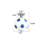 Artistic Basketball and Soccer 1-Light Semi-Flush Mount Ceiling Fixture