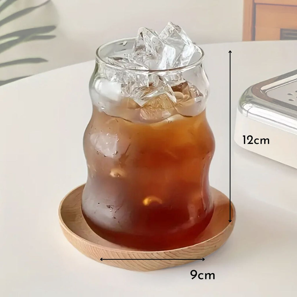Bela Wave Glasses Set | 510ml Capacity, Includes Reusable Straws