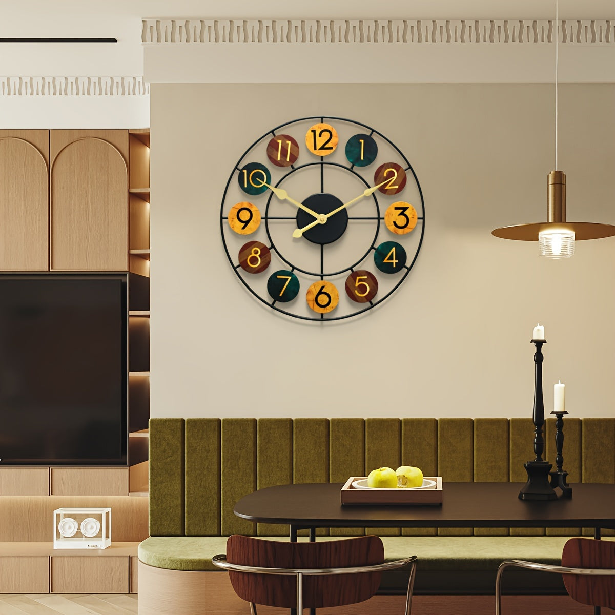 Bello Wall Clock | Retro Iron Design, Silent Quartz Movement
