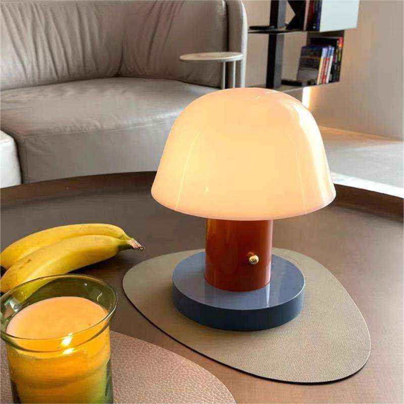 Bello Mushroom Table Lamp | Rechargeable LED, Touch Control Dimming