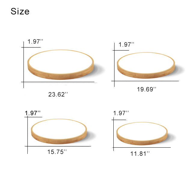 Ultra-Slim Round LED Flush Mount Ceiling Light in Nordic Solid Wood