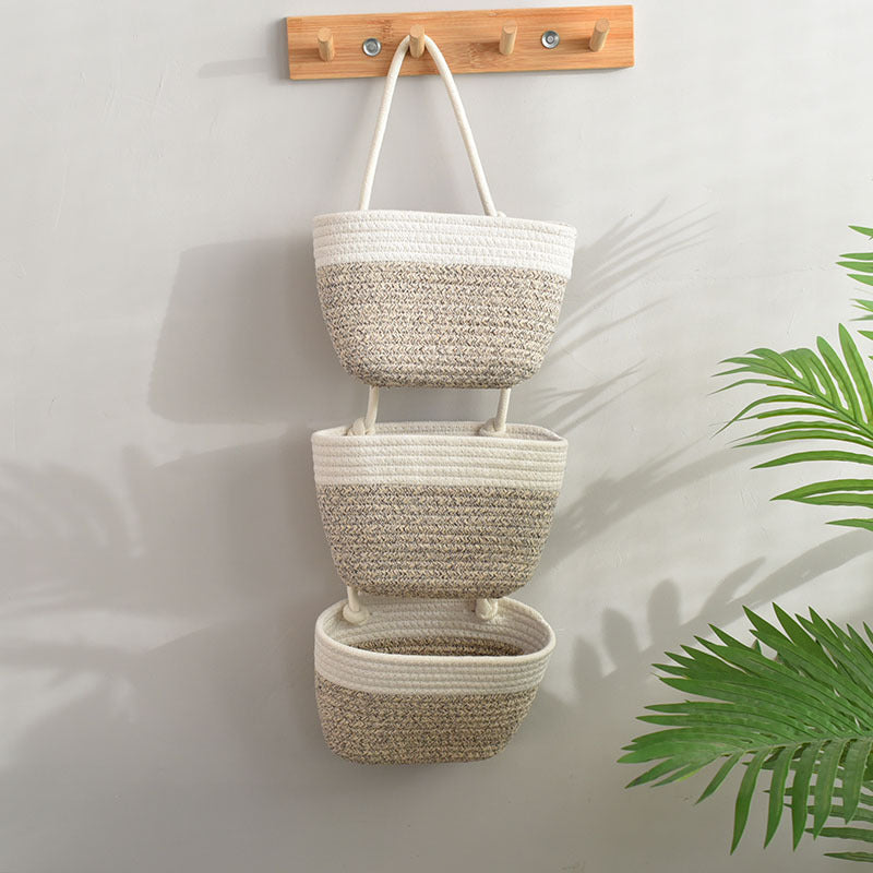 Wall Hanging Storage Basket, 3 Layer, Hanging Design, Multi Purpose