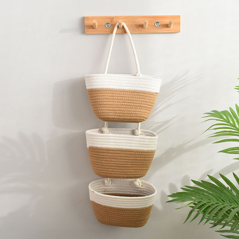Wall Hanging Storage Basket, 3 Layer, Hanging Design, Multi Purpose