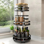 Rotating Storage Organizer, Carbon Steel, 360° Rotating Base, 1/2/3-Tier Options