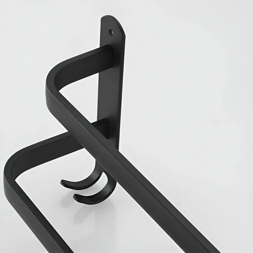 Towel Rack Wall Mounted 2 to 3 Tier Aluminum Black, Space-Saving