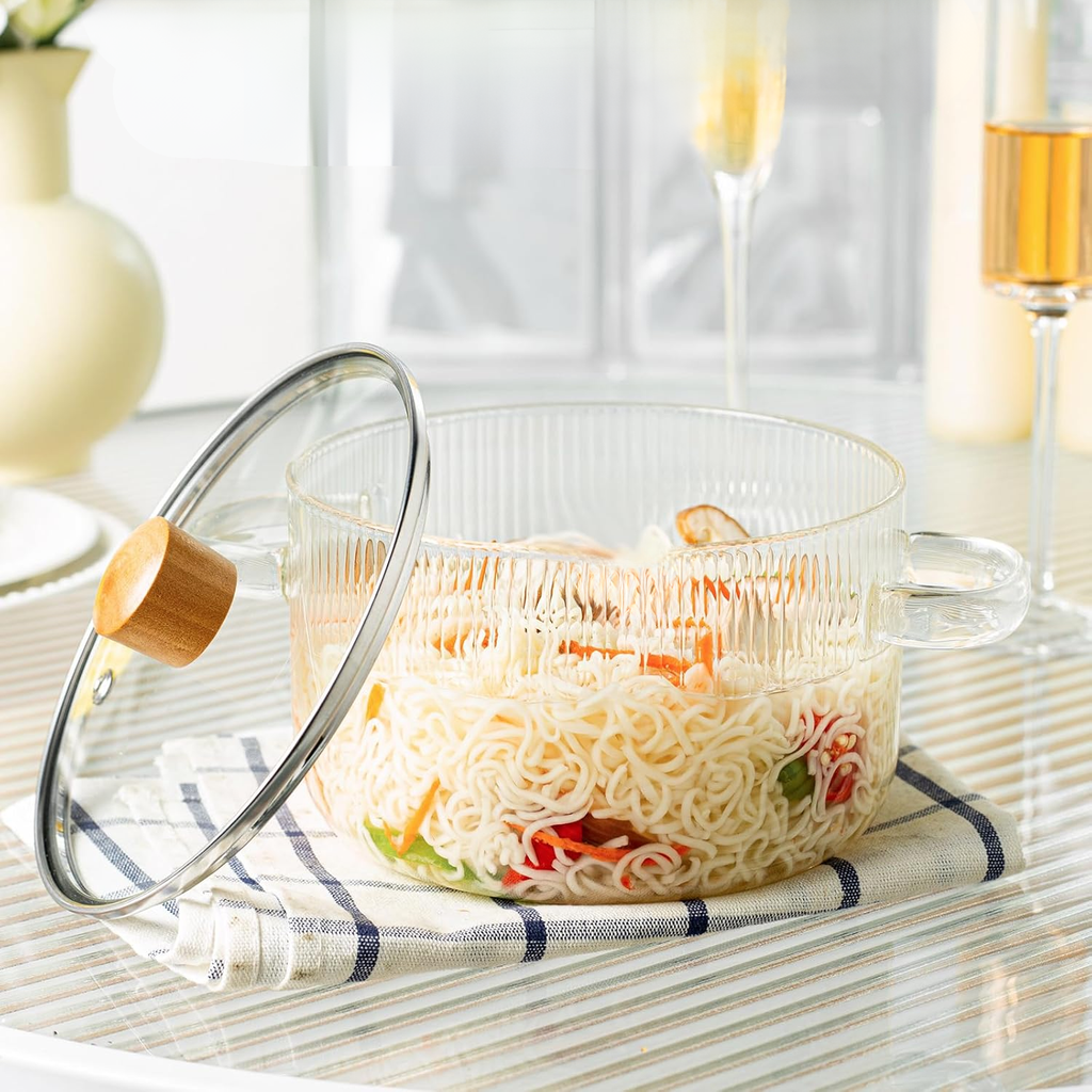Bela Glass Pot | Borosilicate, Golden Bear Handle, 1.6L