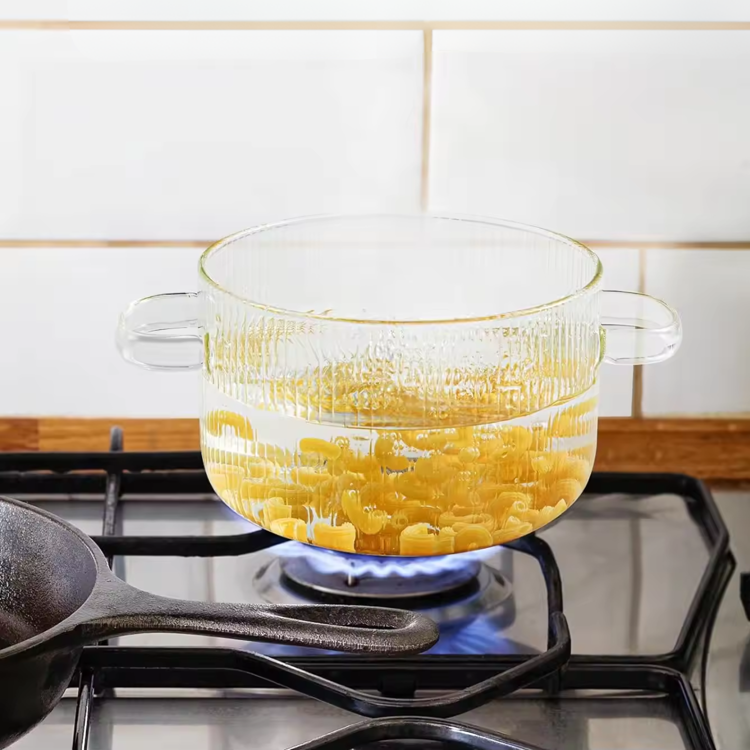 Bela Glass Pot | Borosilicate, Golden Bear Handle, 1.6L