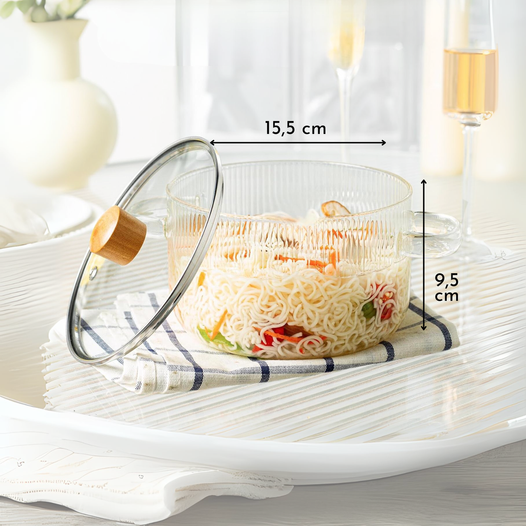 Bela Glass Pot | Borosilicate, Golden Bear Handle, 1.6L