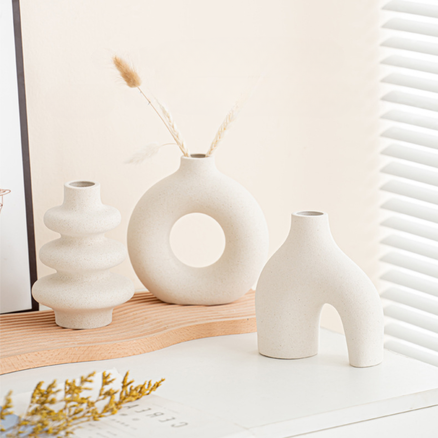 Bela Nordic Ceramic Vases | Set of 3, Minimalist Design