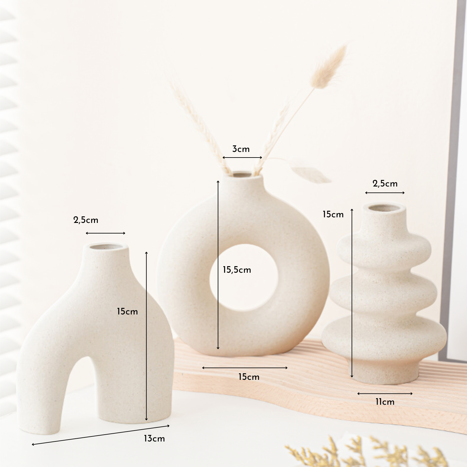Bela Nordic Ceramic Vases | Set of 3, Minimalist Design