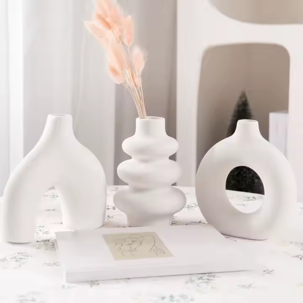 Bela Nordic Ceramic Vases | Set of 3, Minimalist Design