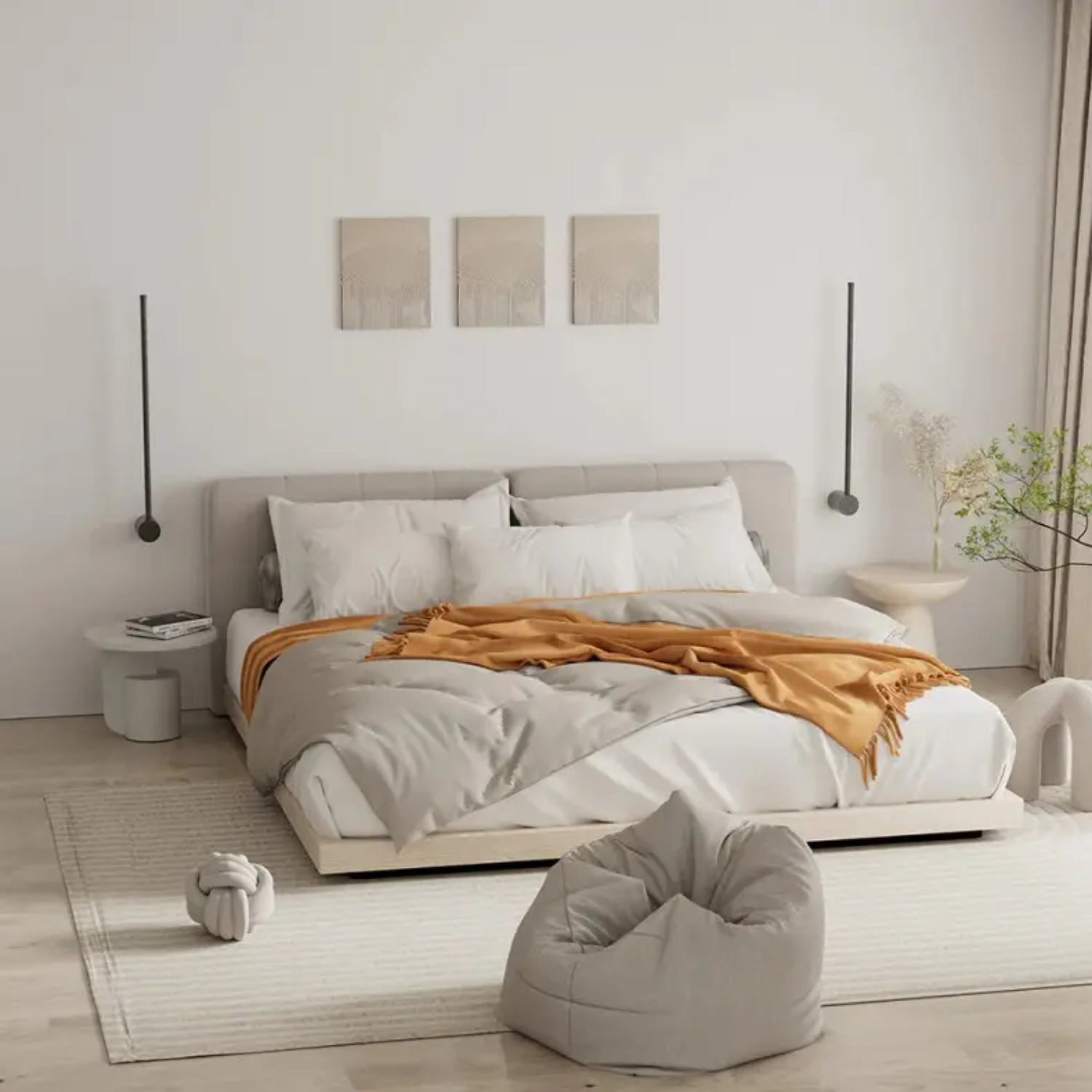 Aria – White Minimalist Linear Wall Lamp 100cm