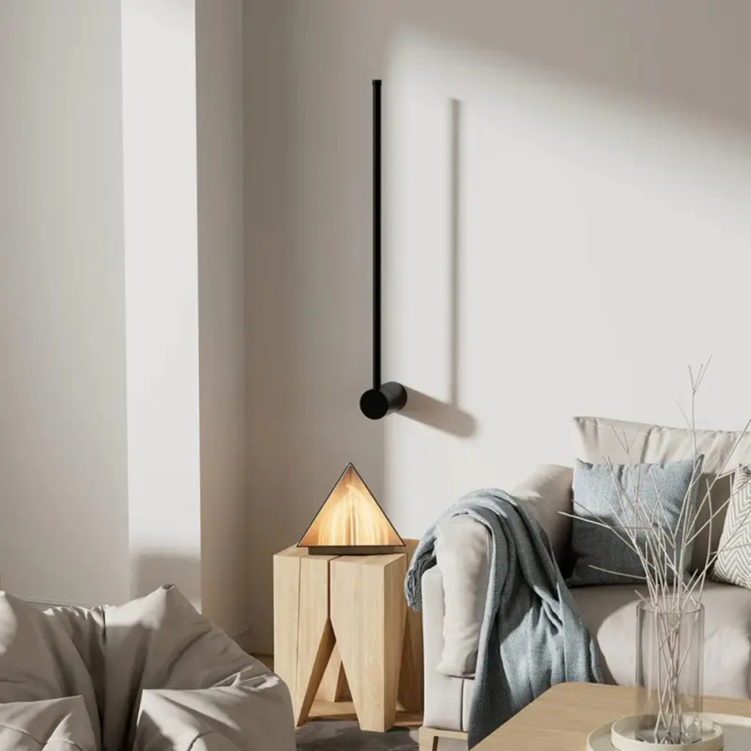 Aria – White Minimalist Linear Wall Lamp 100cm