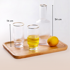 Bela Glass Jug Set | 800 ml Jug + 4 Golden Detail Glasses