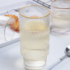 Bela Glass Jug Set | 800 ml Jug + 4 Golden Detail Glasses