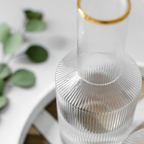 Bela Glass Jug Set | 800 ml Jug + 4 Golden Detail Glasses