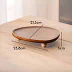 Bela Rustic Acacia Wood Tray | Elevated Design with Three Legs