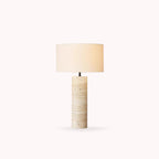Nordic – Cream Travertine Table Lamp, Medium