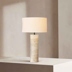Nordic – Cream Travertine Table Lamp, Medium