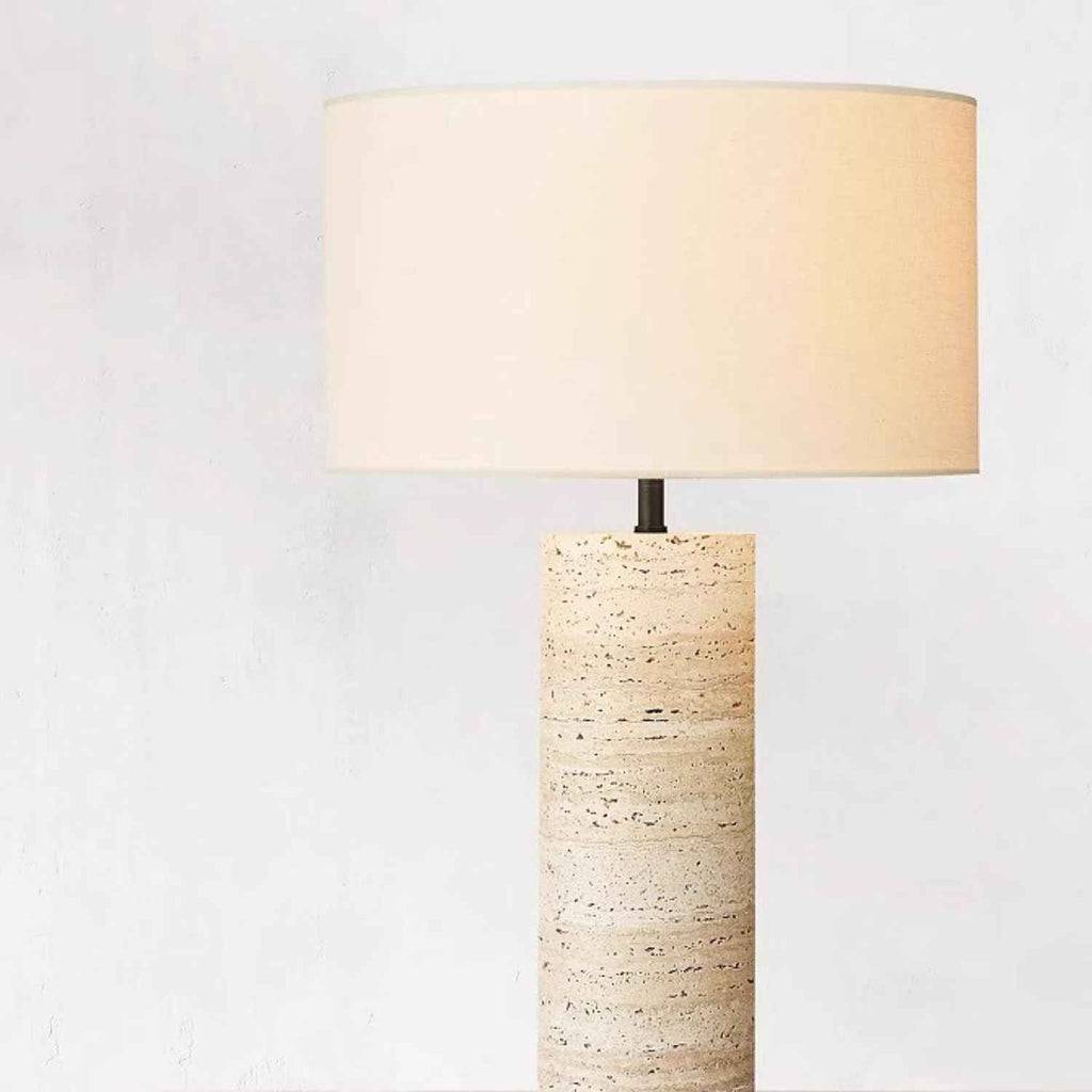 Nordic – Cream Travertine Table Lamp, Medium