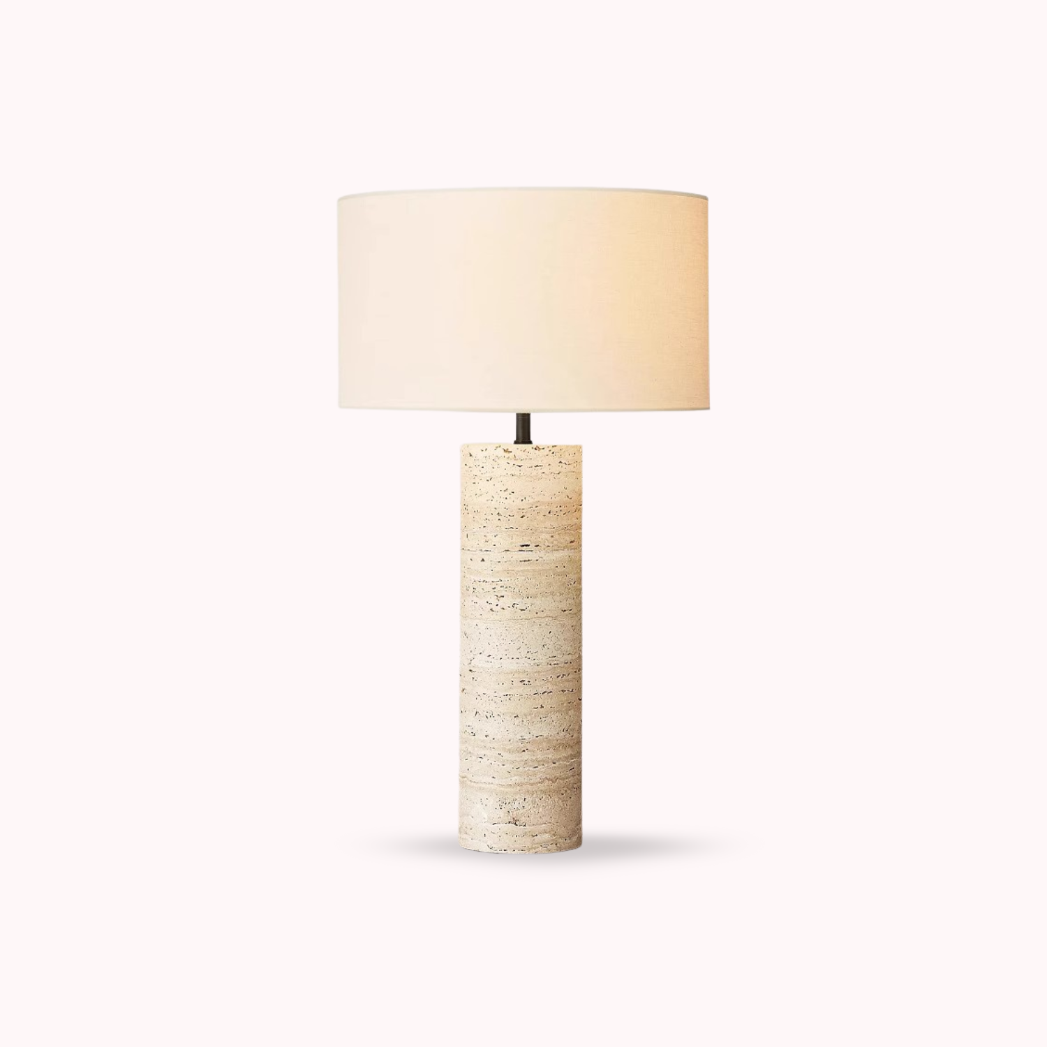 Nordic – Cream Travertine Table Lamp, Large