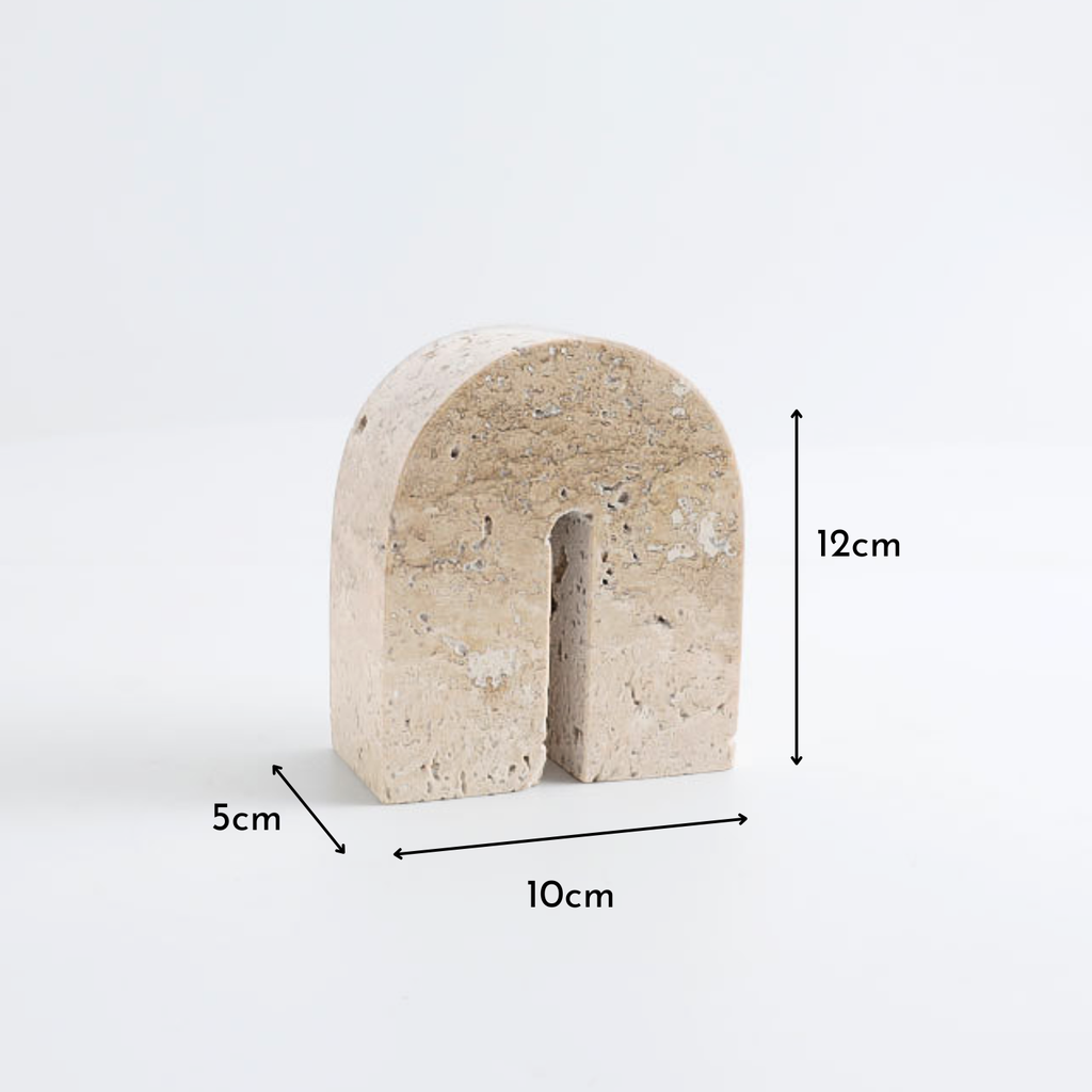 Bela Small Decorative Arch | Natural Travertine Stone, Minimalist Design