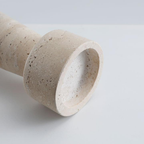 Bela Travertine Marble Candle Holder | Sculptural Design, 25 cm Height
