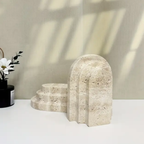 Brio Bookends | Polished Travertine Marble, Set of 2