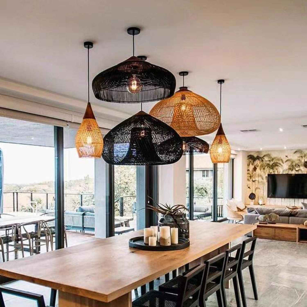 Ethereal – Natural Boho Rattan Pendant Light 25cm