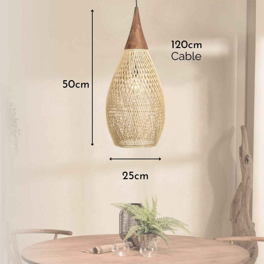Ethereal – Natural Boho Rattan Pendant Light 25cm
