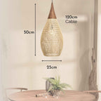 Ethereal – Natural Boho Rattan Pendant Light 25cm