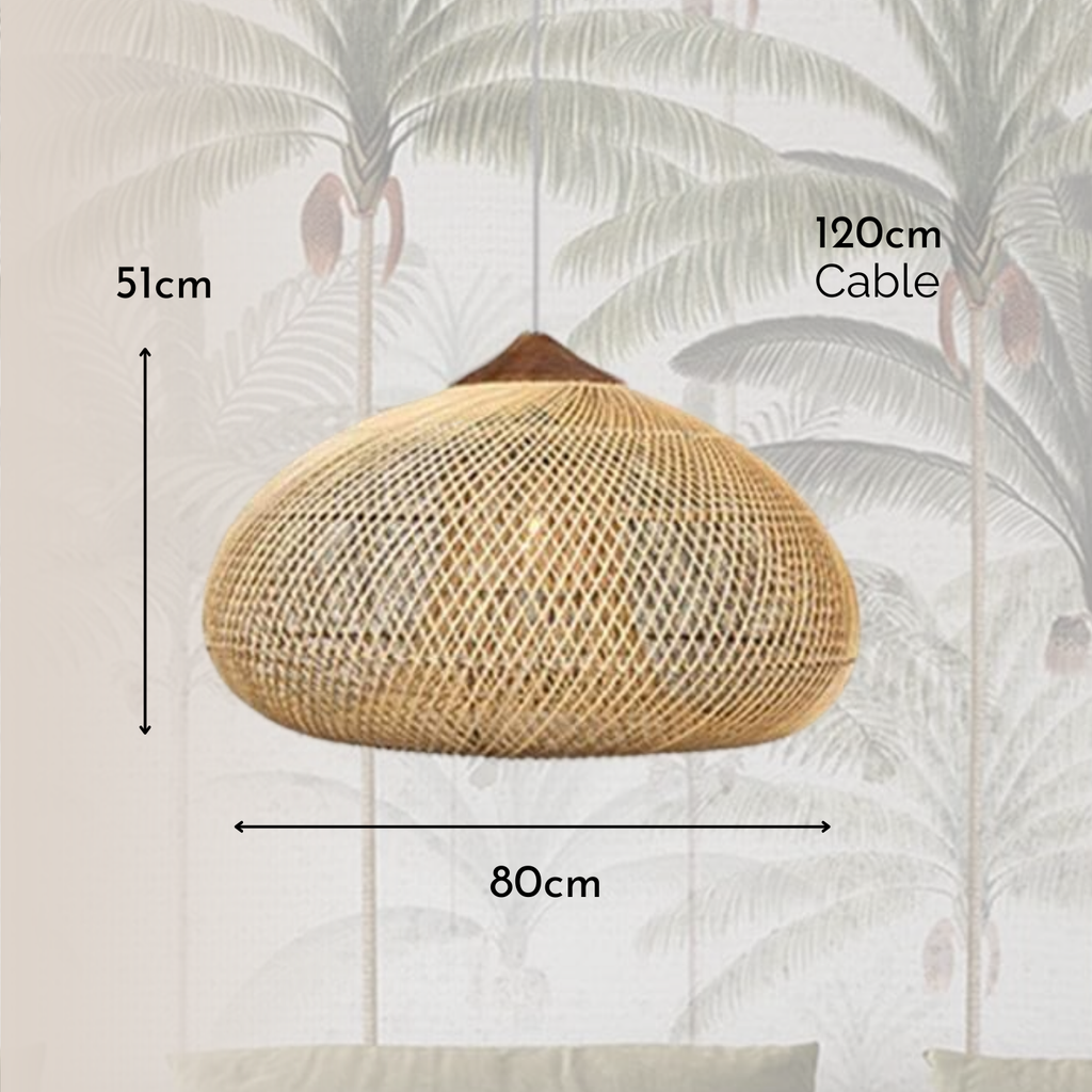 Ethereal – Natural Boho Rattan Pendant Lamp 80cm