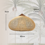Ethereal – Natural Boho Rattan Pendant Lamp 80cm