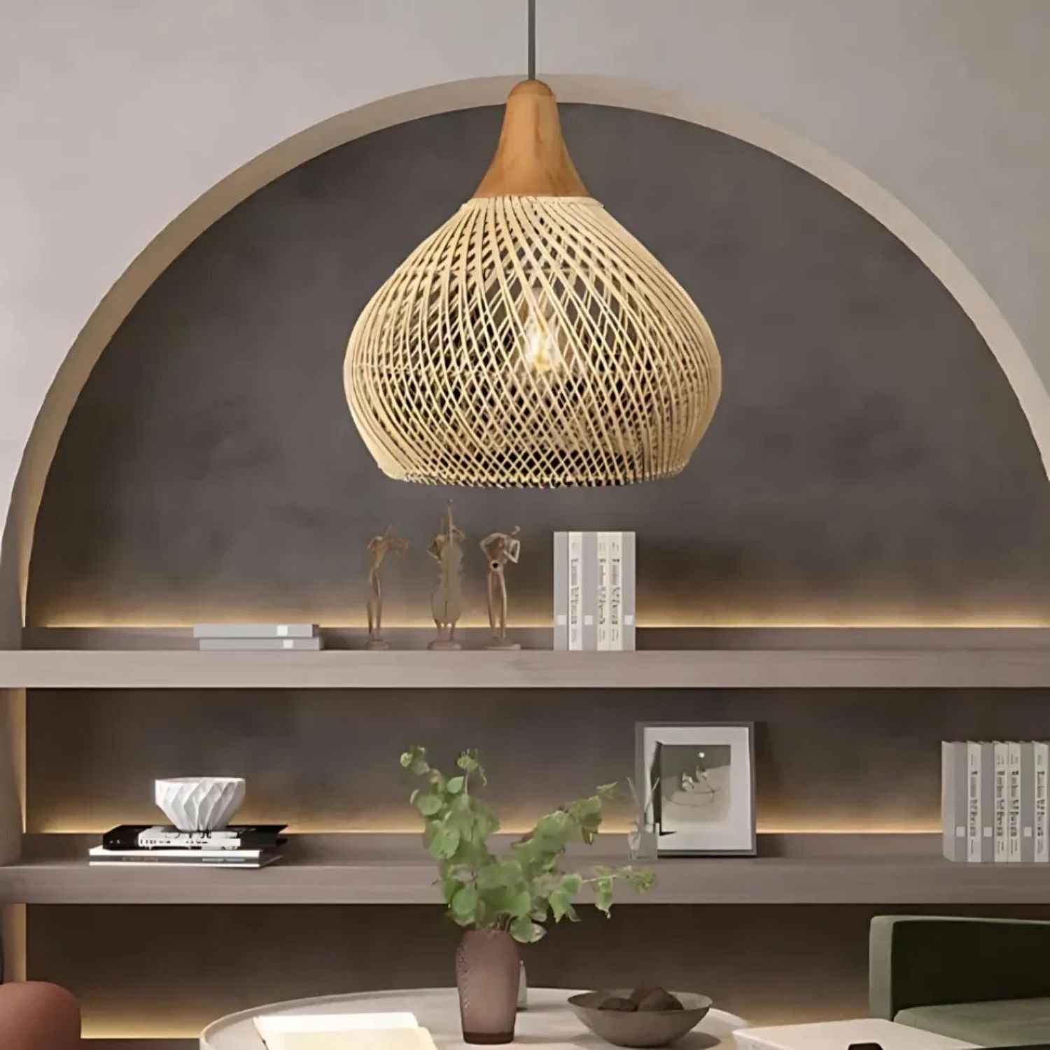Etereo – Natural Boho Rattan Pendant Lamp 50cm