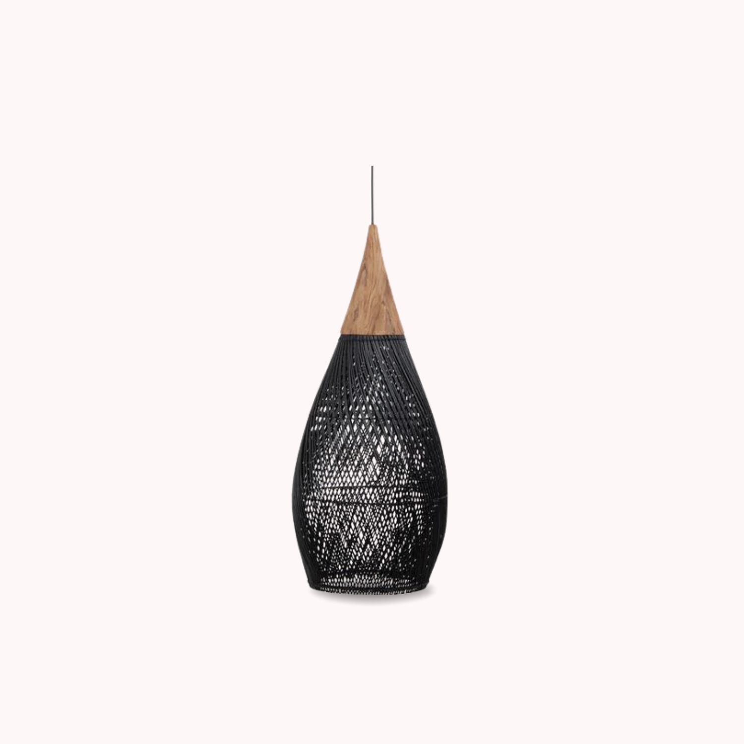 Ethereal – Black Rattan Boho Pendant Lamp 25cm