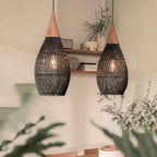 Ethereal – Black Rattan Boho Pendant Lamp 25cm