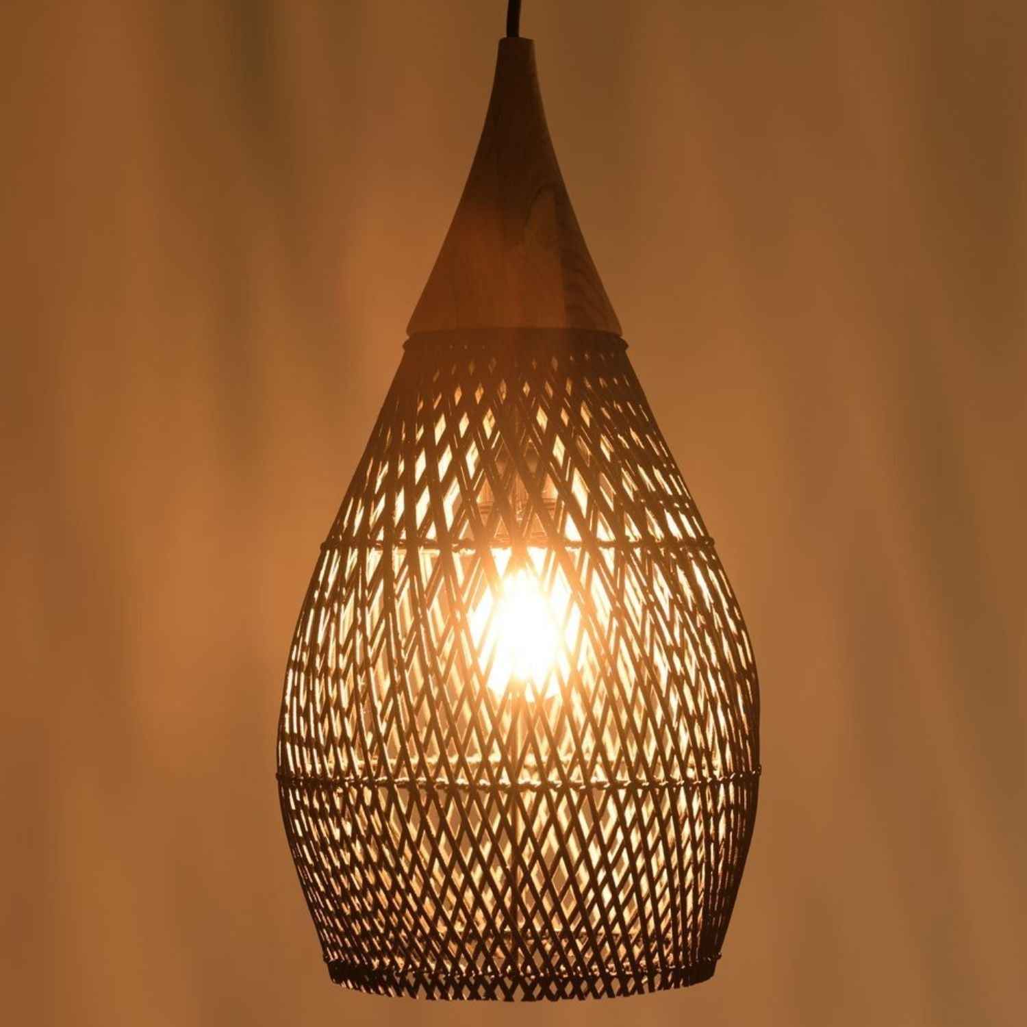 Ethereal – Black Rattan Boho Pendant Lamp 25cm