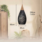 Ethereal – Black Rattan Boho Pendant Lamp 25cm
