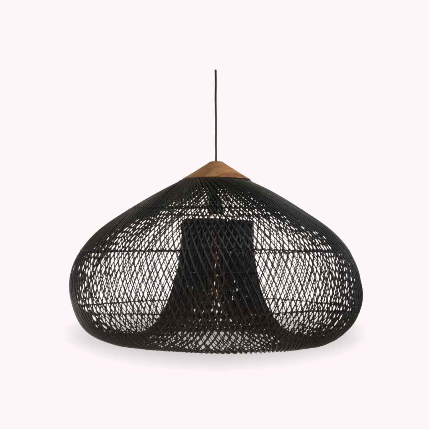 Ethereal – Black Boho Rattan Pendant Lamp 80cm
