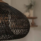 Ethereal – Black Boho Rattan Pendant Lamp 80cm