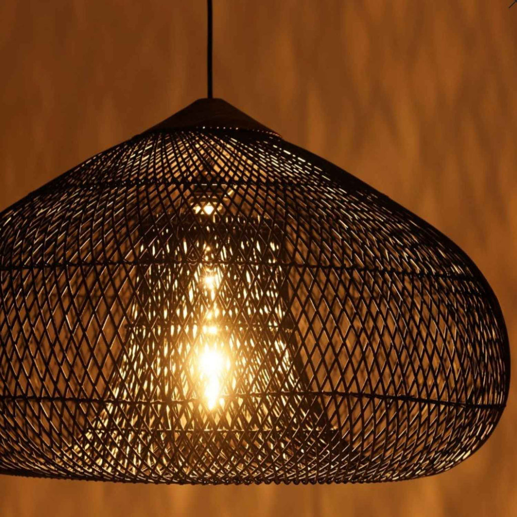 Ethereal – Black Boho Rattan Pendant Lamp 80cm